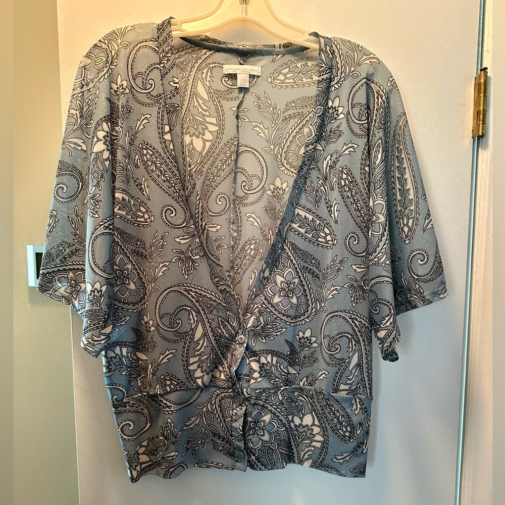 NY & CO.Light Blue Paisley Cardigan Top